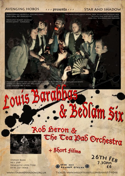 Louis Barabbas & The Bedlam Six gig poster 1